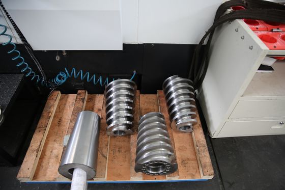 Good price ชิ้นส่วนเครื่องจักรเครื่องอัดรีดสกรูคู่คอมพิวเตอร์ JS สกรูองค์ประกอบ PVC ที่ประมวลผล ออนไลน์